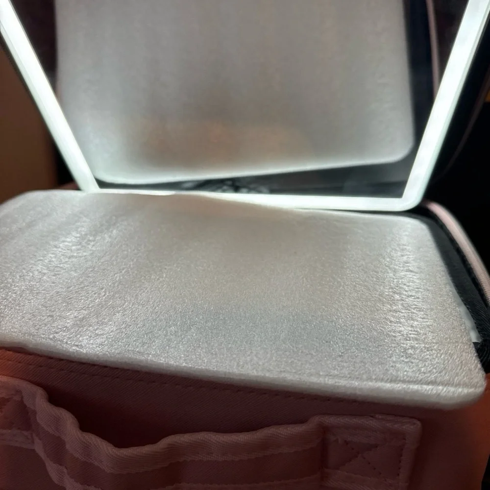 Pink Makeup Bag with Mirror